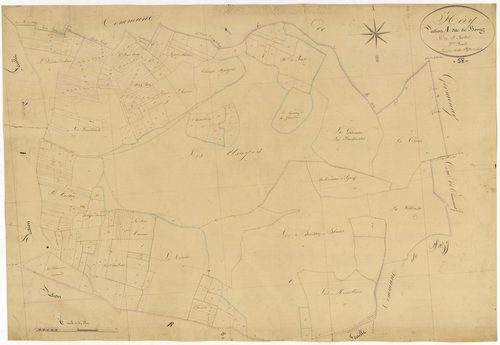 Héry, cadastre ancien : plan parcellaire de la section A dite du Bourg, feuille 2