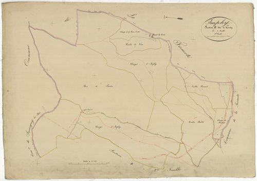 Imphy, cadastre ancien : plan parcellaire de la section B dite de Curty, feuille 1