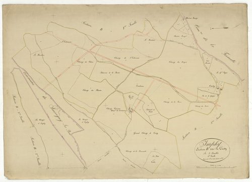 Imphy, cadastre ancien : plan parcellaire de la section B dite de Curty, feuille 2