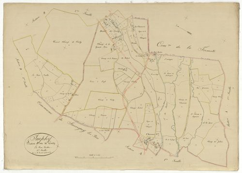 Imphy, cadastre ancien : plan parcellaire de la section B dite de Curty, feuille 3