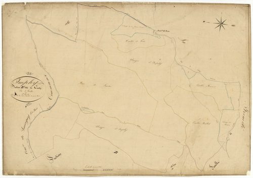 Imphy, cadastre ancien : plan parcellaire de la section B dite de Curty, feuille 1