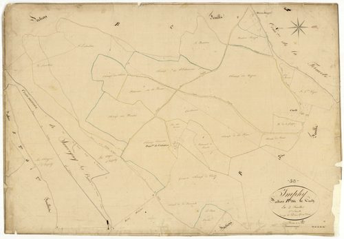 Imphy, cadastre ancien : plan parcellaire de la section B dite de Curty, feuille 2