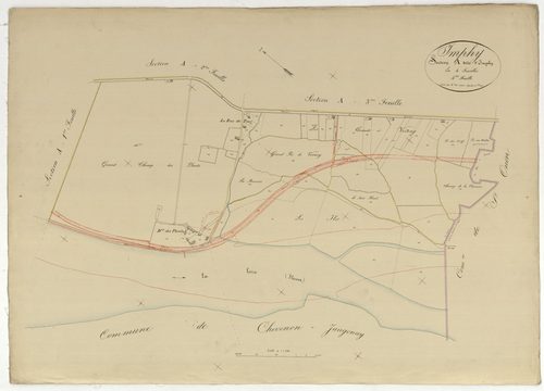 Imphy, cadastre ancien : plan parcellaire de la section A dite d'Imphy, feuille 4