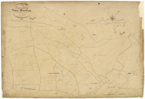 Imphy, cadastre ancien : plan parcellaire de la section A dite d'Imphy, feuille 3