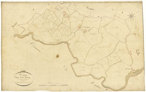 Isenay, cadastre ancien : plan parcellaire de la section B dite d'Isenay, feuille 4