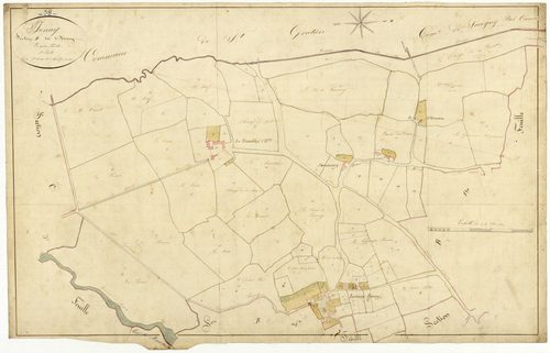 Isenay, cadastre ancien : plan parcellaire de la section B dite d'Isenay, feuille 2