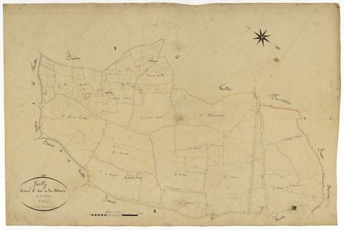 Jailly, cadastre ancien : plan parcellaire de la section B dite de la Blouze, feuille 3