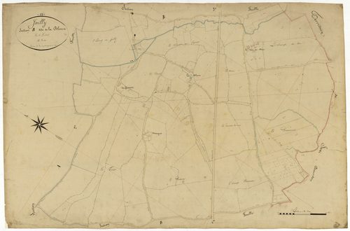 Jailly, cadastre ancien : plan parcellaire de la section B dite de la Blouze, feuille 2