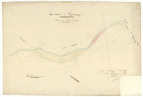 Lamenay-sur-Loire, cadastre ancien : plan parcellaire de la section A dite du Bourg, feuille 2, annexe 1