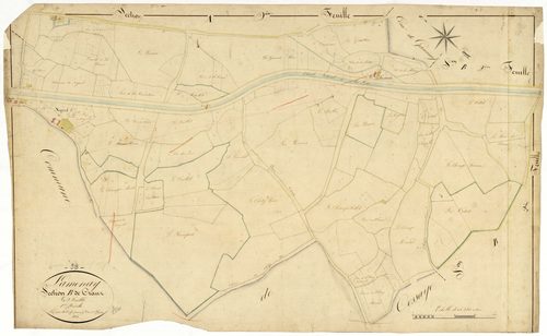 Lamenay-sur-Loire, cadastre ancien : plan parcellaire de la section B dite de Craux, feuille 1