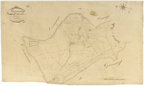 Lamenay-sur-Loire, cadastre ancien : plan parcellaire de la section B dite de Craux, feuille 2