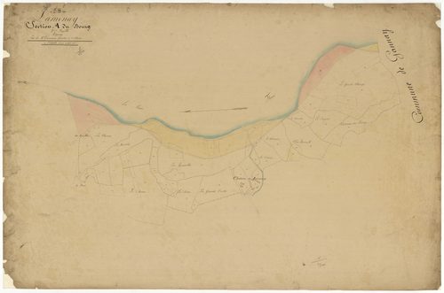 Lamenay-sur-Loire, cadastre ancien : plan parcellaire de la section A dite du Bourg, feuille 2, annexe 2