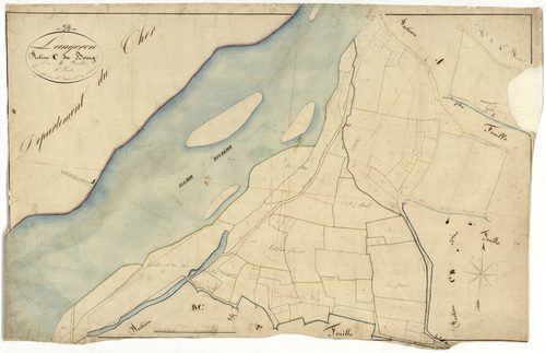 Langeron, cadastre ancien : plan parcellaire de la section C dite du Bourg, feuille 1