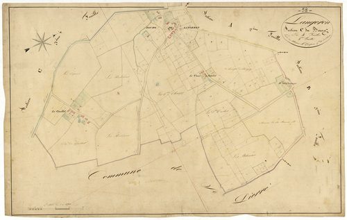 Langeron, cadastre ancien : plan parcellaire de la section C dite du Bourg, feuille 4