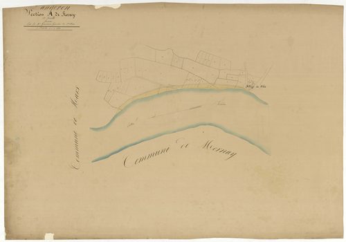 Langeron, cadastre ancien : plan parcellaire de la section A dite de Rosay, feuille 1, annexe