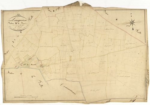 Langeron, cadastre ancien : plan parcellaire de la section B dite de Deré, feuille 3