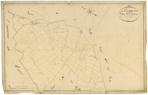 Langeron, cadastre ancien : plan parcellaire de la section A dite de Rosay, feuille 3