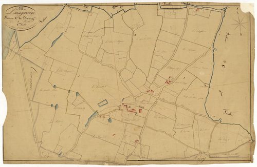 Langeron, cadastre ancien : plan parcellaire de la section C dite du Bourg, feuille 2
