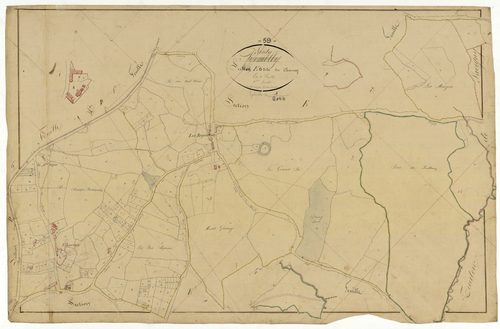 Lanty, cadastre ancien : plan parcellaire de la section E dite du Charnay, feuille 6