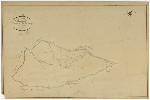 Lanty, cadastre ancien : plan parcellaire de la section C dite du Bourg, feuille 1