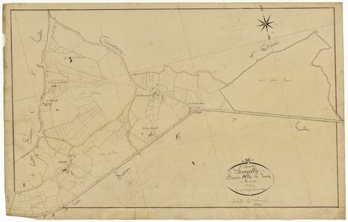 Lanty, cadastre ancien : plan parcellaire de la section D dite de Lanty, feuille 1