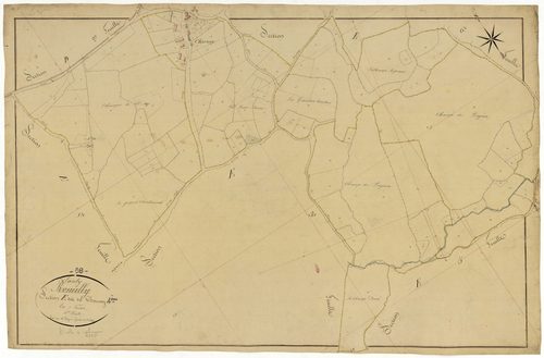 Lanty, cadastre ancien : plan parcellaire de la section E dite du Charnay, feuille 4