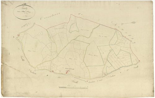 Lanty, cadastre ancien : plan parcellaire de la section C dite du Bourg, feuille 2