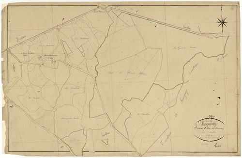 Lanty, cadastre ancien : plan parcellaire de la section E dite du Charnay, feuille 7