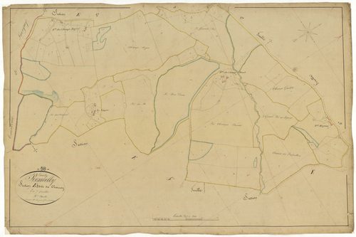Lanty, cadastre ancien : plan parcellaire de la section E dite du Charnay, feuille 3