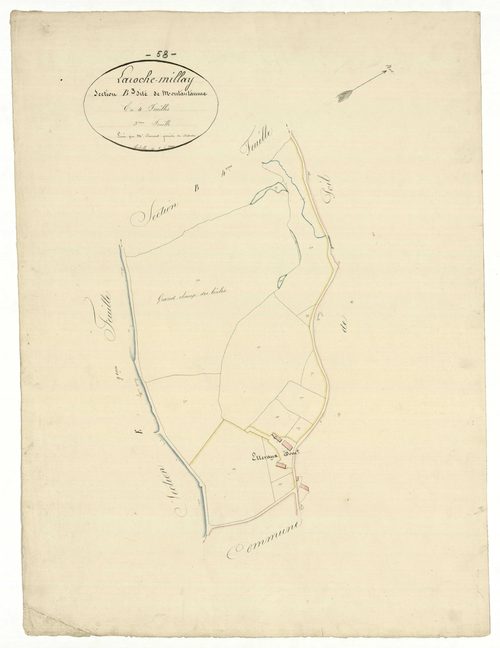 Larochemillay, cadastre ancien : plan parcellaire de la section B dite de Montantaume, feuille 3