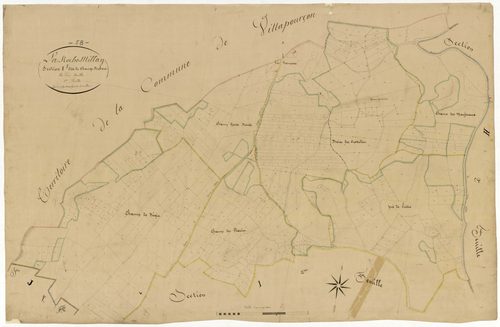 Larochemillay, cadastre ancien : plan parcellaire de la section I dite de Champ Robert, feuille 1