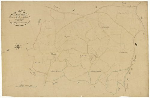 Larochemillay, cadastre ancien : plan parcellaire de la section F dite de Touleur, feuille 1