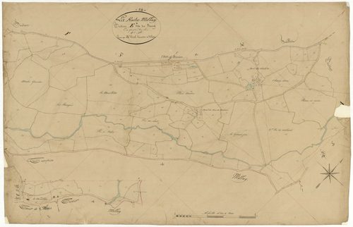 Larochemillay, cadastre ancien : plan parcellaire de la section E dite du Bourg, feuille 4