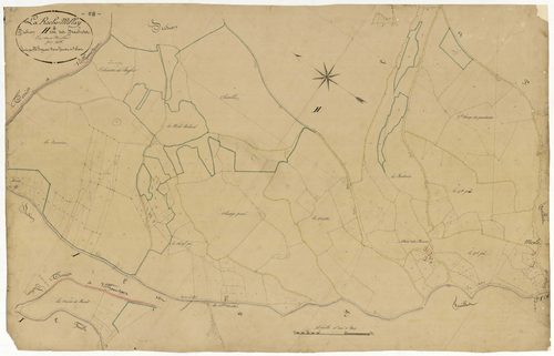 Larochemillay, cadastre ancien : plan parcellaire de la section H dite des Frachots, feuille 2