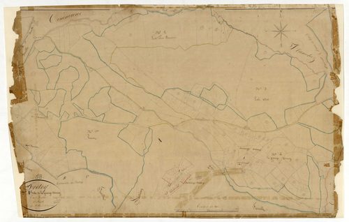 Lavault-de-Frétoy, cadastre ancien : plan parcellaire de la section A dite de la Grange Vermoy, feuille 1