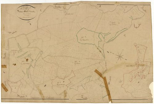 Lavault-de-Frétoy, cadastre ancien : plan parcellaire de la section B dite de Lavault, feuille 1