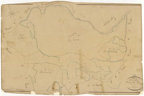 Lavault-de-Frétoy, cadastre ancien : plan parcellaire de la section C dite du Bourg, feuille 1