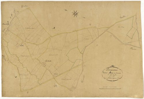 Limanton, cadastre ancien : plan parcellaire de la section A dite de Cordier, feuille 3
