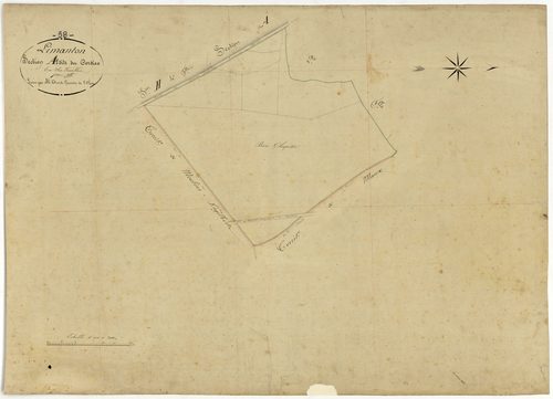 Limanton, cadastre ancien : plan parcellaire de la section A dite de Cordier, feuille 1