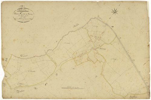 Limanton, cadastre ancien : plan parcellaire de la section C dite de Bernay, feuille 1