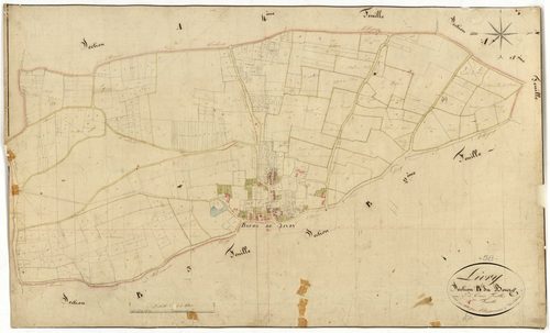 Livry, cadastre ancien : plan parcellaire de la section B dite du Bourg, feuille 1