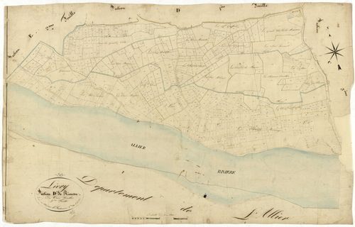 Livry, cadastre ancien : plan parcellaire de la section D dite de Riousse, feuille 3