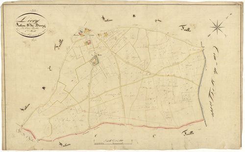 Livry, cadastre ancien : plan parcellaire de la section B dite du Bourg, feuille 3