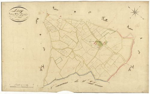 Livry, cadastre ancien : plan parcellaire de la section B dite du Bourg, feuille 2
