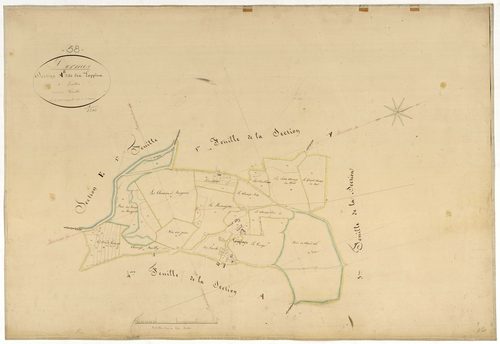 Lormes, cadastre ancien : plan parcellaire de la section A dite des Loppins, feuille 2