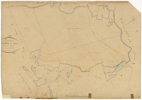 Lormes, cadastre ancien : plan parcellaire de la section B dite de Sonne, feuille 2