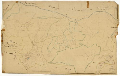 Lormes, cadastre ancien : plan parcellaire de la section E dite de la Vallée, feuille 2