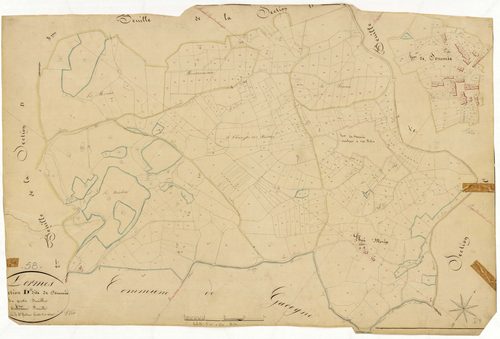 Lormes, cadastre ancien : plan parcellaire de la section D dite de Sommée, feuille 4
