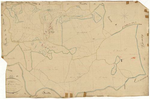 Lormes, cadastre ancien : plan parcellaire de la section B dite de Sonne, feuille 5