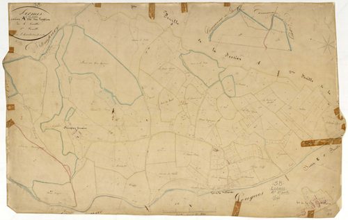 Lormes, cadastre ancien : plan parcellaire de la section A dite des Loppins, feuille 1
